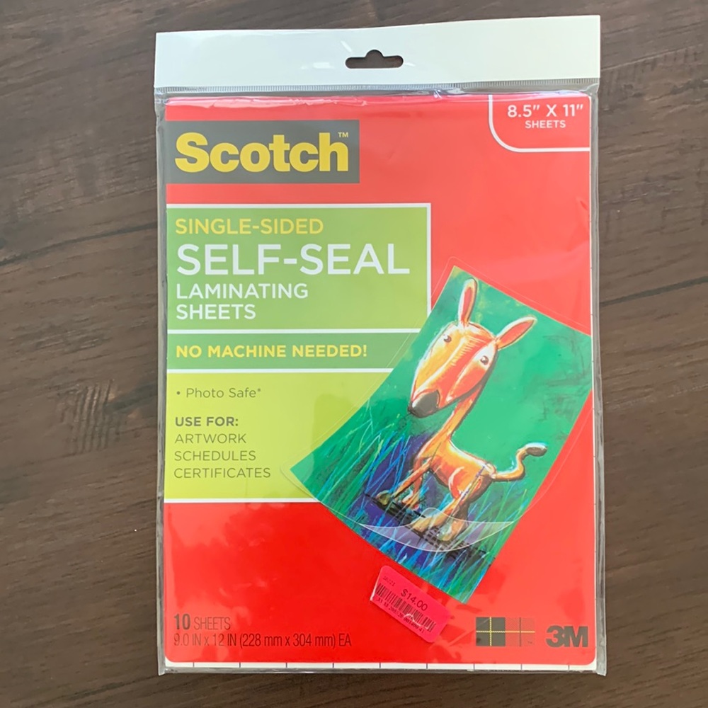 SCOTCH SELF SEAL LAMINATING SHEETS